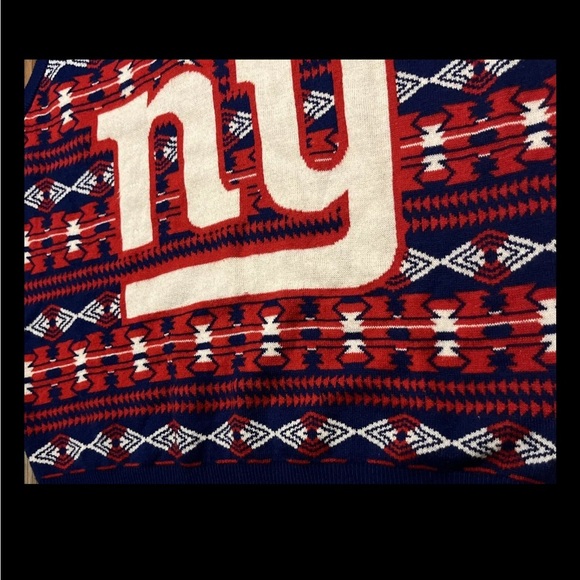 NFL Team Apparel NY Giants Mens 2XL Sweater Vest Knit Blue Red White Football - Picture 3 of 6